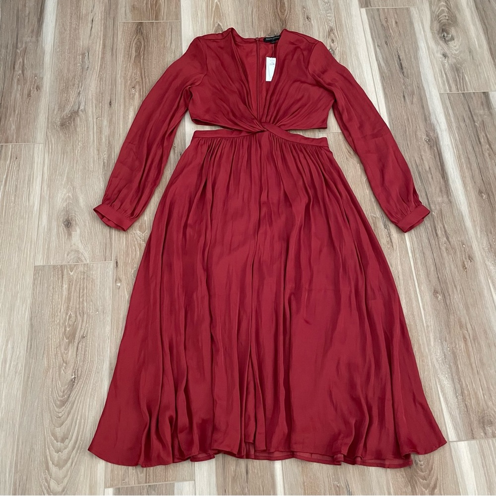 Banana Republic Red Long Sleeve Dress